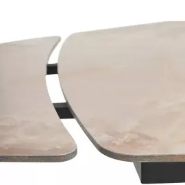 Стол обеденный Q-Home Alatri, 120/150/180 см, раздвижной, глянцевая керамика Amber Jade Solid / каркас черный, QH614M05548