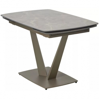 Стол обеденный Q-Home Alatri, 120/150/180 см, раздвижной, матовая керамика Latte Stone Solid / каркас Тауп, QH614M05549
