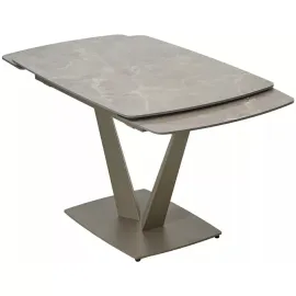 Стол обеденный Q-Home Alatri, 120/150/180 см, раздвижной, матовая керамика Latte Stone Solid / каркас Тауп, QH614M05549