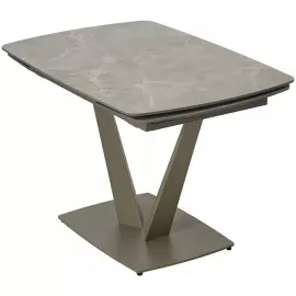 Стол обеденный Q-Home Alatri, 120/150/180 см, раздвижной, матовая керамика Latte Stone Solid / каркас Тауп, QH614M05549
