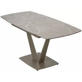 Стол обеденный Q-Home Alatri, 120/150/180 см, раздвижной, матовая керамика Latte Stone Solid / каркас Тауп, QH614M05549