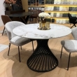 Стол обеденный Q-Home Bueno, 120/180 см, раздвижной, глянцевая керамика Golden Jade Solid / каркас черный, QH614M05570 - Фото 13