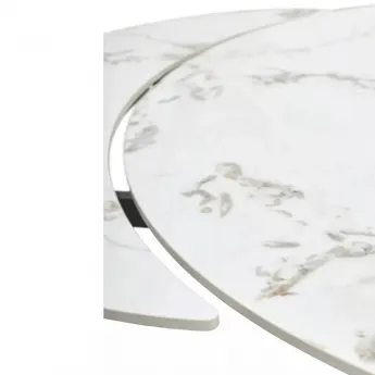Стол обеденный Q-Home Bueno, 120/180 см, раздвижной, глянцевая керамика Golden Jade Solid / каркас черный, QH614M05570