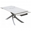 Стол обеденный Q-Home Estebio, 160/240 см, раздвижной, глянцевая керамика Statuario White / каркас серый металлик, QH614M05574 - Фото 6