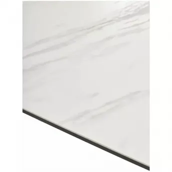 Стол обеденный Q-Home Estebio, 160/240 см, раздвижной, белый мрамор матовая керамика / каркас серый металлик, QH614M05573