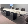 Стол обеденный Q-Home Mikkel, 200/300 см, раздвижной, мрамор матовая керамика / каркас черный, QH626М05809 - Фото 4