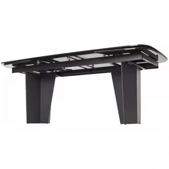 Стол обеденный Q-Home Mikkel, 200/300 см, раздвижной, мрамор матовая керамика / каркас черный, QH626М05809