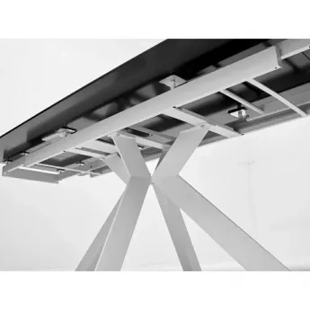 Стол обеденный Q-Home Belluno, 160/240 см, раздвижной, белый мрамор матовая керамика / каркас белый, QHDECDF1932TKL99WHT