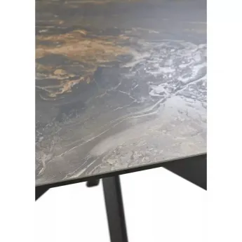 Стол обеденный Q-Home Belluno, 160/240 см, раздвижной, мрамор матовая керамика / каркас черный, QH614M05693