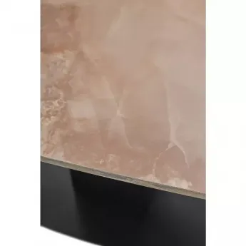 Стол обеденный Q-Home Balde, 120/180 см, раздвижной, глянцевая керамика Amber Jade Solid / каркас черный, QH614M05551