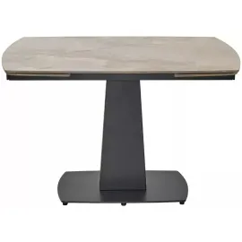 Стол обеденный Q-Home Balde, 120/180 см, раздвижной, глянцевая керамика Amber Jade Solid / каркас черный, QH614M05551