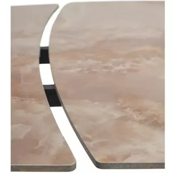 Стол обеденный Q-Home Balde, 140/200 см, раздвижной, глянцевая керамика Amber Jade Solid / каркас черный, QH614M05565