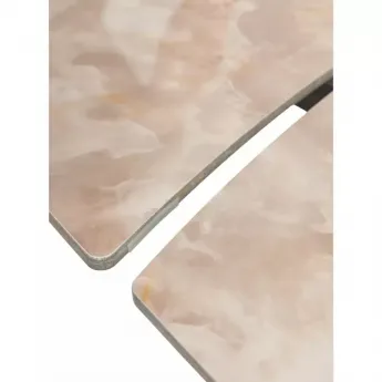 Стол обеденный Q-Home Balde, 140/200 см, раздвижной, глянцевая керамика Amber Jade Solid / каркас черный, QH614M05565