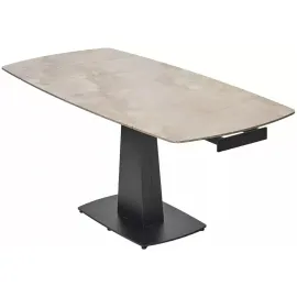 Стол обеденный Q-Home Balde, 140/200 см, раздвижной, глянцевая керамика Amber Jade Solid / каркас черный, QH614M05565
