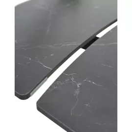 Стол обеденный Q-Home Balde, 140/200 см, раздвижной, матовая керамика Black Marble Solid / каркас черный, QH614M05568