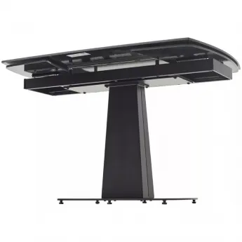Стол обеденный Q-Home Balde, 140/200 см, раздвижной, матовая керамика Black Marble Solid / каркас черный, QH614M05568