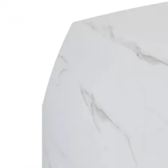 Стол обеденный Q-Home Balde, 140/200 см, раздвижной, белый мрамор матовая керамика Solid / каркас черный, QH614M05567