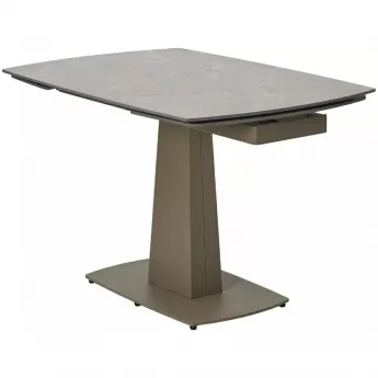 Стол обеденный Q-Home Balde, 140/200 см, раздвижной, матовая керамика Latte Stone Solid / каркас Taupe, QH614M05566