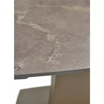 Стол обеденный Q-Home Balde, 140/200 см, раздвижной, матовая керамика Latte Stone Solid / каркас Taupe, QH614M05566