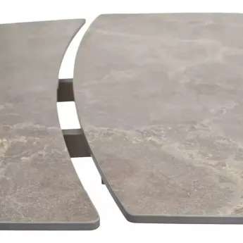 Стол обеденный Q-Home Balde, 140/200 см, раздвижной, матовая керамика Latte Stone Solid / каркас Taupe, QH614M05566