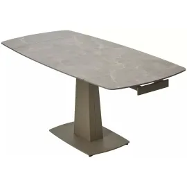 Стол обеденный Q-Home Balde, 140/200 см, раздвижной, матовая керамика Latte Stone Solid / каркас Taupe, QH614M05566