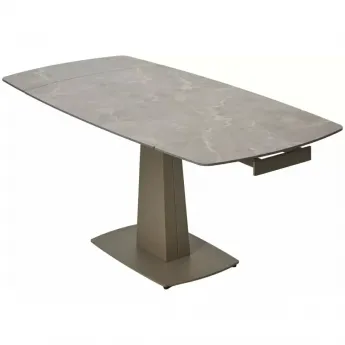 Стол обеденный Q-Home Balde, 140/200 см, раздвижной, матовая керамика Latte Stone Solid / каркас Taupe, QH614M05566