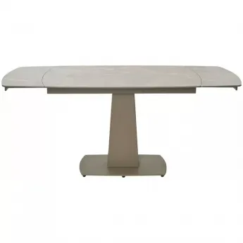 Стол обеденный Q-Home Balde, 140/200 см, раздвижной, матовая керамика Latte Stone Solid / каркас Taupe, QH614M05566