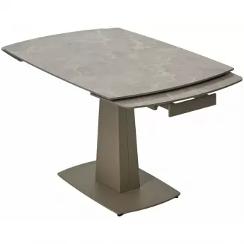 Стол обеденный Q-Home Balde, 140/200 см, раздвижной, матовая керамика Latte Stone Solid / каркас Taupe, QH614M05566
