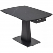 Стол обеденный Q-Home Balde, 120/180 см, раздвижной, матовая керамика Black Marble Solid / каркас черный, QH614M05564 - Фото 1
