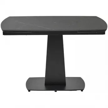 Стол обеденный Q-Home Balde, 120/180 см, раздвижной, матовая керамика Black Marble Solid / каркас черный, QH614M05564