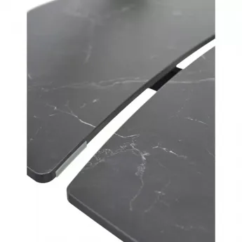 Стол обеденный Q-Home Balde, 120/180 см, раздвижной, матовая керамика Black Marble Solid / каркас черный, QH614M05564