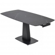 Стол обеденный Q-Home Balde, 120/180 см, раздвижной, матовая керамика Black Marble Solid / каркас черный, QH614M05564 - Фото 5