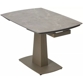 Стол обеденный Q-Home Balde, 120/180 см, раздвижной, матовая керамика Latte Stone Solid / каркас Taupe, QH614M05562