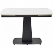 Стол обеденный Q-Home Balde, 120/180 см, раздвижной, белый мрамор матовая керамика Solid / каркас черный, QH614M05563 - Фото 6