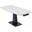 Стол обеденный Q-Home Balde, 120/180 см, раздвижной, белый мрамор матовая керамика Solid / каркас черный, QH614M05563 - Фото 5