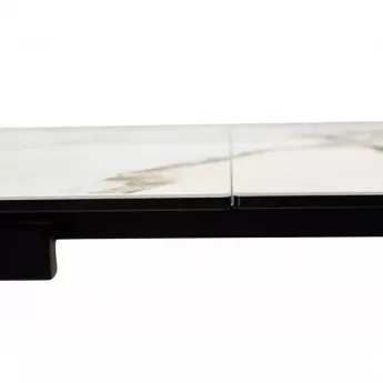 Стол обеденный Q-Home Ivar, 180/260 см, раскладной, мрамор матовая керамика Marbles KL-188 / каркас черный, QH626M04353