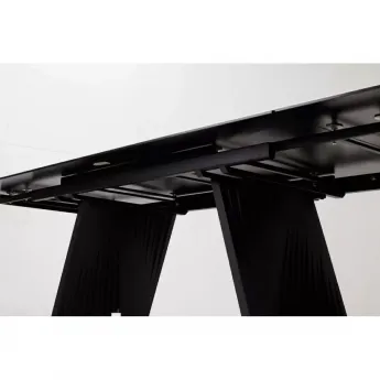 Стол обеденный Q-Home Ivar, 180/260 см, раскладной, мрамор матовая керамика Marbles KL-188 / каркас черный, QH626M04353