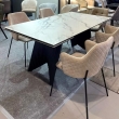 Стол обеденный Q-Home Ivar, 180/260 см, раскладной, мрамор матовая керамика Marbles KL-188 / каркас черный, QH626M04353 - Фото 3