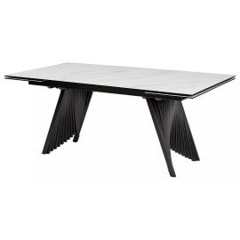 Стол обеденный Q-Home Ivar, 180/260 см, раскладной, белый мрамор матовая керамика / каркас темно-серый, QHROCAVA9649GNKL99