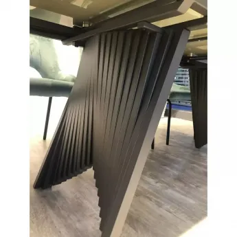 Стол обеденный Q-Home Ivar, 180/260 см, раскладной, белый мрамор матовая керамика / каркас темно-серый, QHROCAVA9649GNKL99