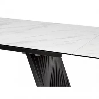 Стол обеденный Q-Home Ivar, 180/260 см, раскладной, белый мрамор матовая керамика / каркас темно-серый, QHROCAVA9649GNKL99