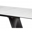 Стол обеденный Q-Home Ivar, 180/260 см, раскладной, белый мрамор матовая керамика / каркас темно-серый, QHROCAVA9649GNKL99 - Фото 9
