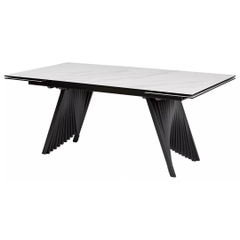Стол обеденный Q-Home Ivar, 200/300 см, раскладной, мрамор матовая керамика Marbles KL-99 / каркас темно-серый, QH626M05303