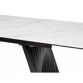 Стол обеденный Q-Home Ivar, 180/260 см, раскладной, мрамор матовая керамика Marbles KL-188 / каркас темно-серый, QH626M05303