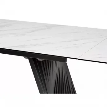 Стол обеденный Q-Home Ivar, 180/260 см, раскладной, мрамор матовая керамика Marbles KL-188 / каркас темно-серый, QH626M05303