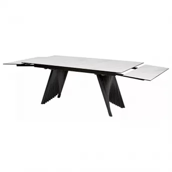 Стол обеденный Q-Home Ivar, 180/260 см, раскладной, мрамор матовая керамика Marbles KL-188 / каркас темно-серый, QH626M05303
