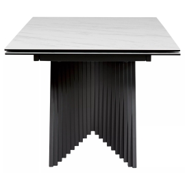 Стол обеденный Q-Home Ivar, 180/260 см, раскладной, мрамор матовая керамика Marbles KL-188 / каркас темно-серый, QH626M05303