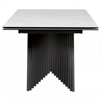 Стол обеденный Q-Home Ivar, 180/260 см, раскладной, мрамор матовая керамика Marbles KL-188 / каркас темно-серый, QH626M05303