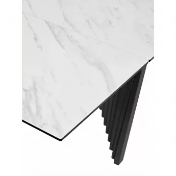 Стол обеденный Q-Home Ivar, 180/260 см, раскладной, мрамор матовая керамика Marbles KL-188 / каркас темно-серый, QH626M05303