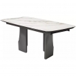 Стол обеденный Q-Home Birger, 200/300 см, раскладной, контрастный мрамор матовая керамика / каркас темно-серый, QH626M05888 - Фото 15